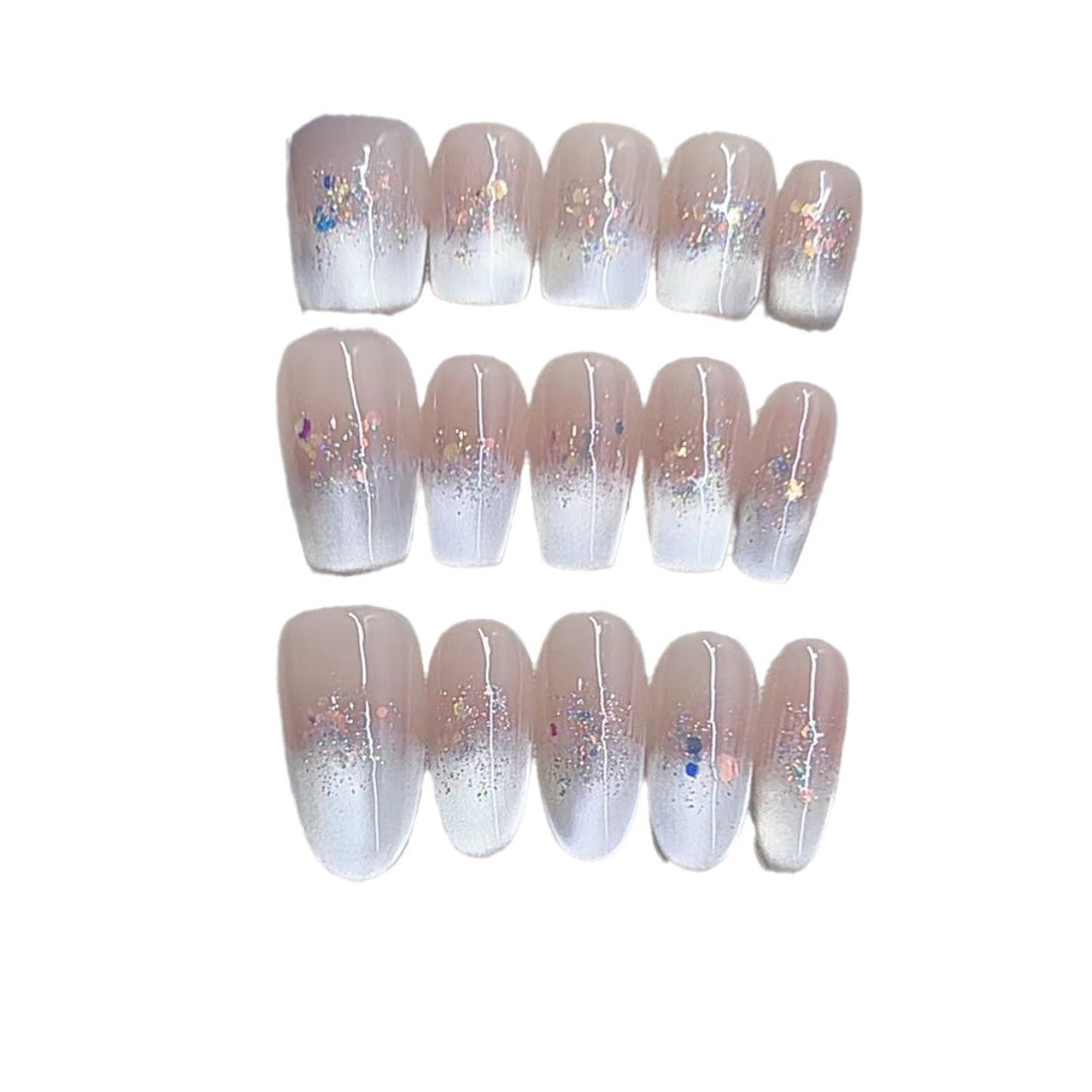 Premium Ombre Glitzer Press-On Nagelset Karnz