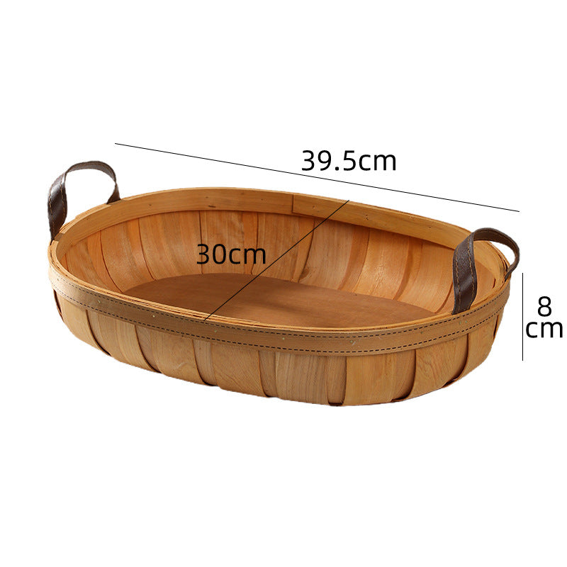 Unisex Handgefertigter Korb mit Ledergriffen Karnz