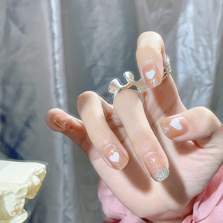 Herz- und Sternmuster Druck-Nagelset
