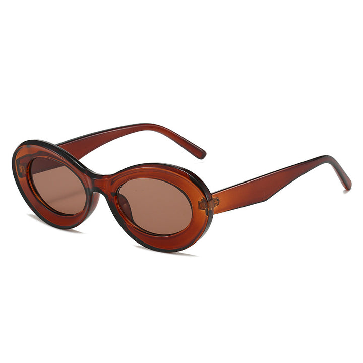 Damen modische Sonnenbrille im ovalen Design Karnz
