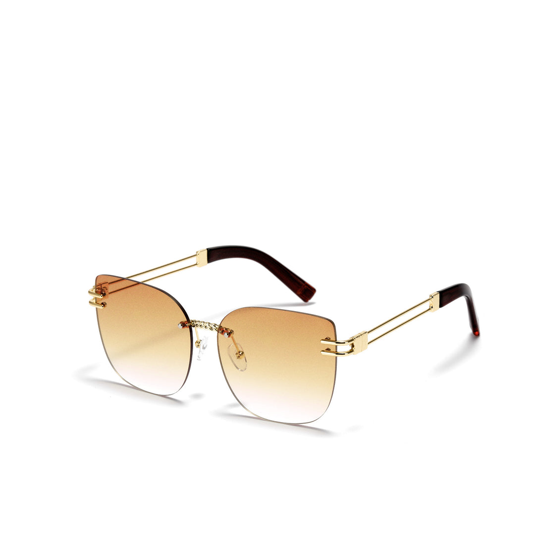 Damen Oversized Sonnenbrille mit stylischem Farbverlauf und einzigartigem Rahmen Karnz