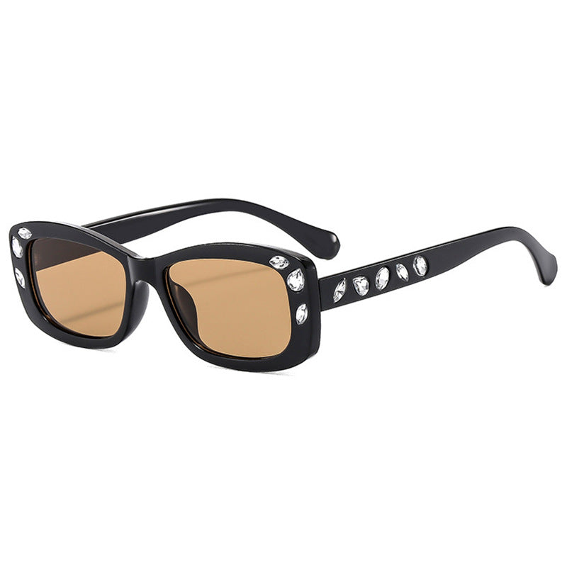 Damen modische Sonnenbrille mit Kristallverzierung Karnz