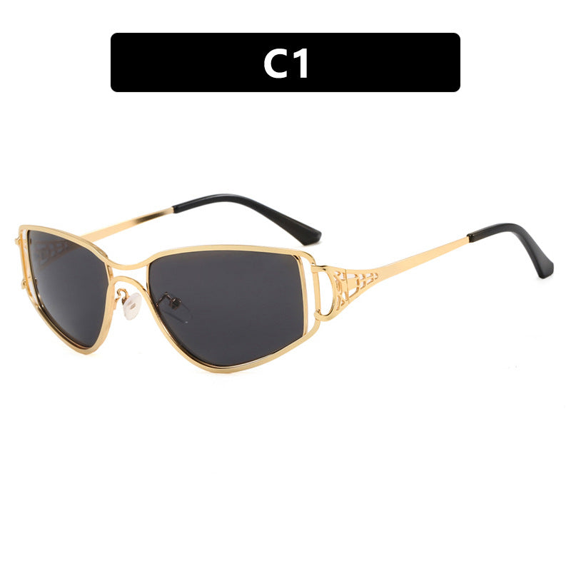 Damen exklusive Cat-Eye Sonnenbrille mit eleganten Verzierungen Karnz