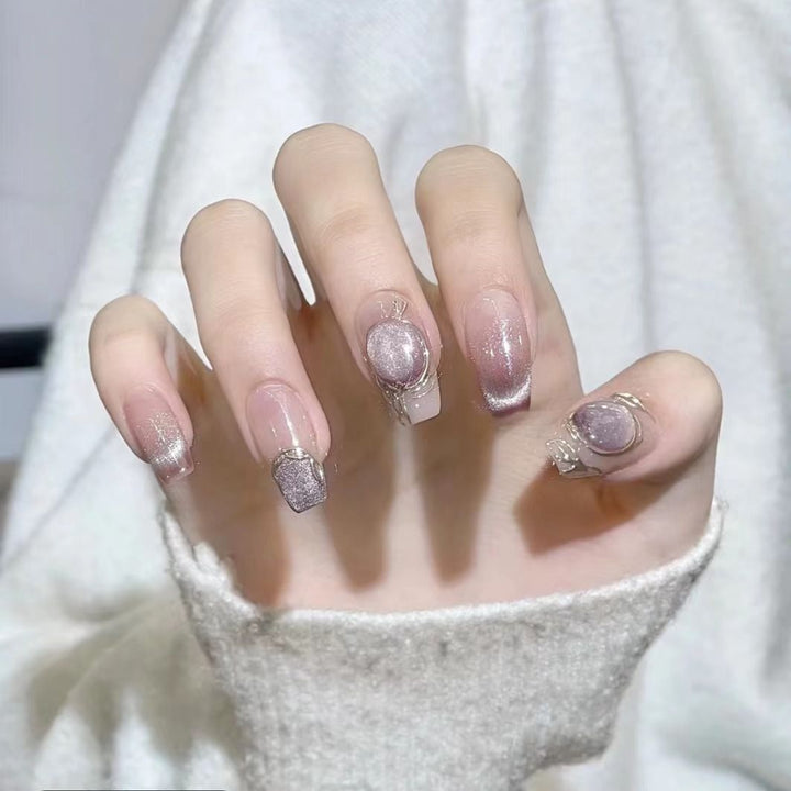 Luxuriös glitzerndes Press-On-Nagelset