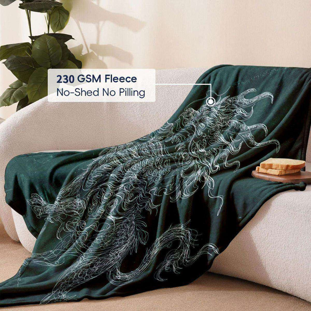 Künstlerische Drachen-Themen Fleece-Wurfdecke
