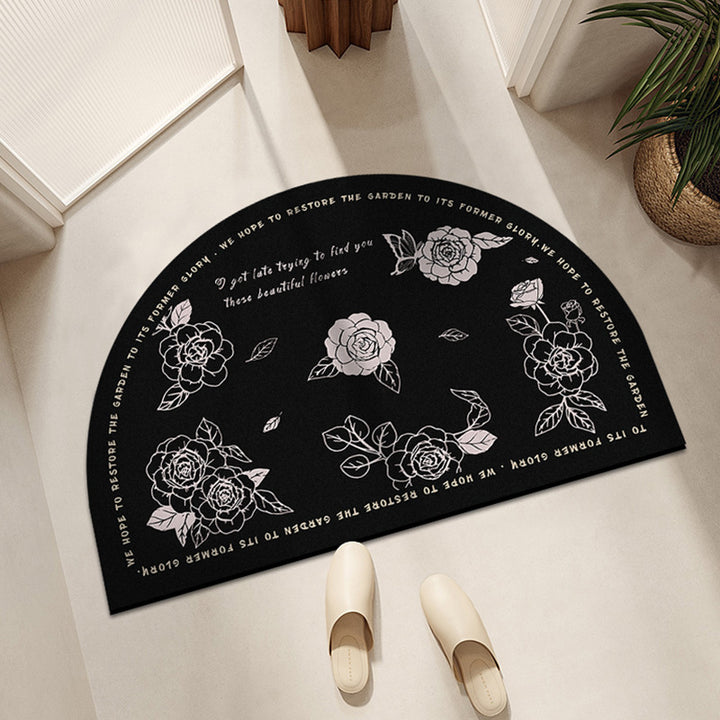 Vintage-inspirierten floral Halbmond-Badmatte
