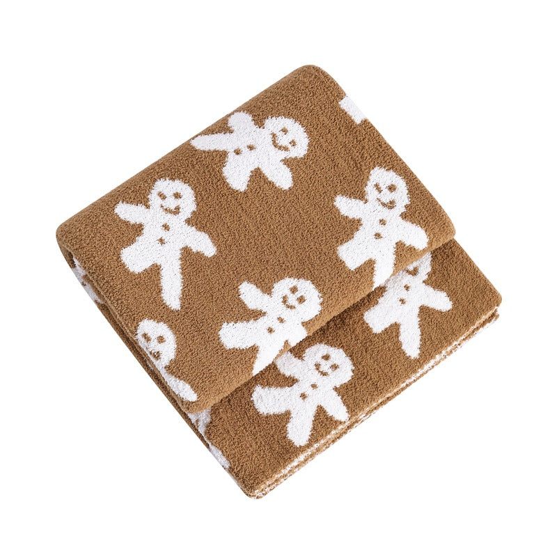 Gemütliche dekorative Strickdecke