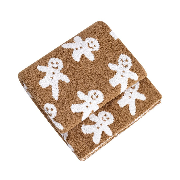 Gemütliche dekorative Strickdecke