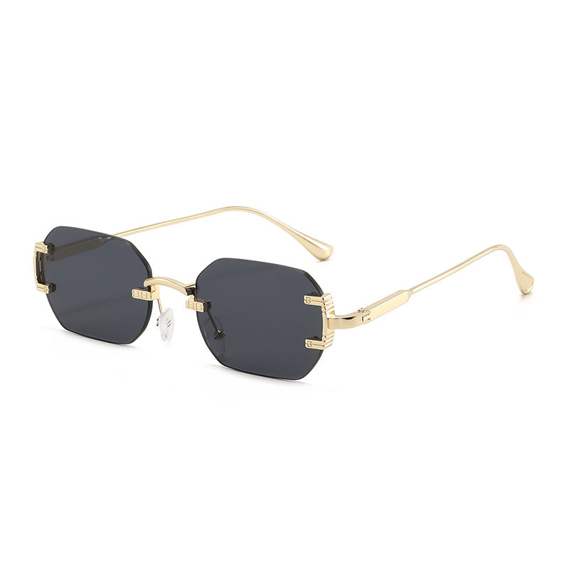 Damen geometrische Sonnenbrille mit luxuriösem Metallgestell und schützendem UV-Filter Karnz