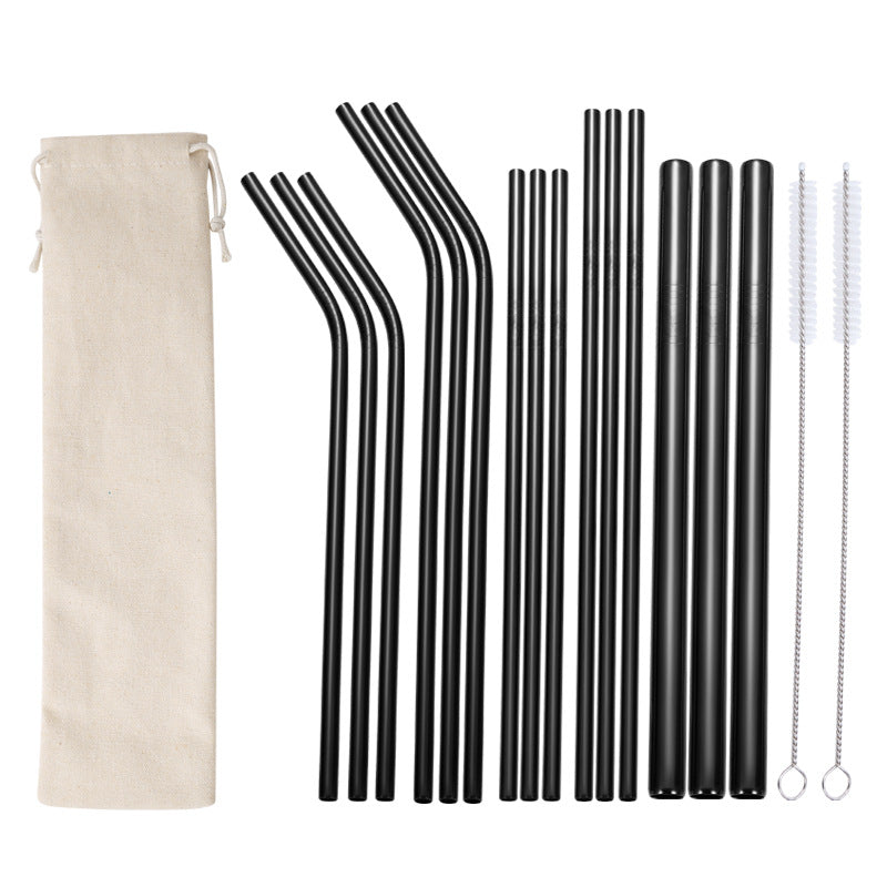 Edelstahl Trinkhalme-Set mit Reinigungsbürsten Karnz