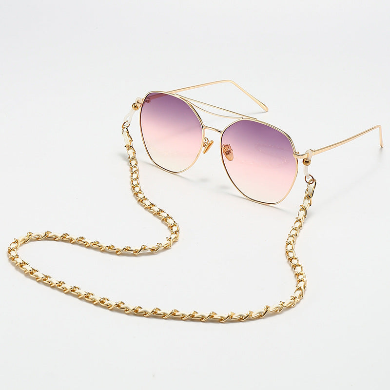 Aviator-Sonnenbrillen mit modischer Kette Karnz
