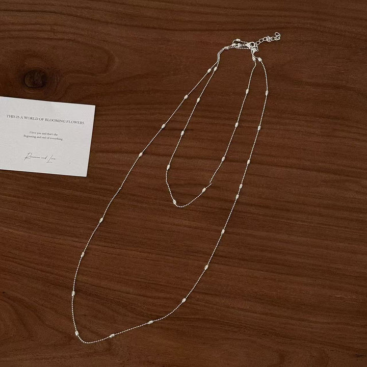 Delikate Silber Schichtkette Halskette Karnz