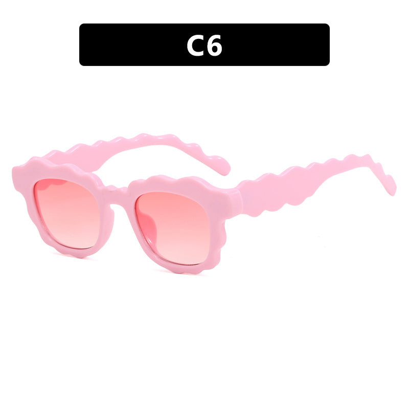 Damen modische Sonnenbrille mit gewelltem Rahmen Karnz