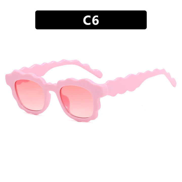 Damen modische Sonnenbrille mit gewelltem Rahmen Karnz