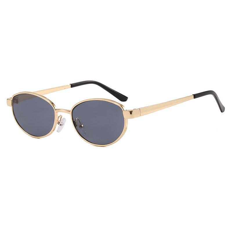 Damen modische Sonnenbrille im eleganten Ovaldesign mit hochwertigem Metallrahmen Karnz