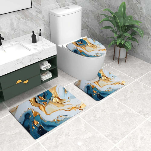 Künstlerisches Marmor Druck Badmatte Set