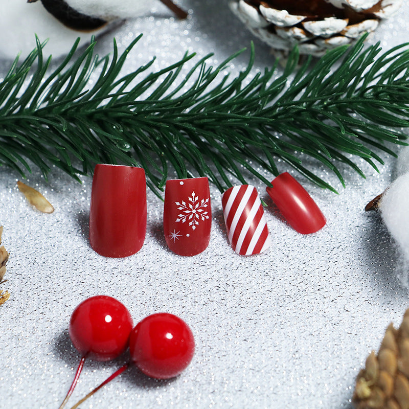 Festliches Winter-Themen Press-On Nagelkunst-Set Karnz