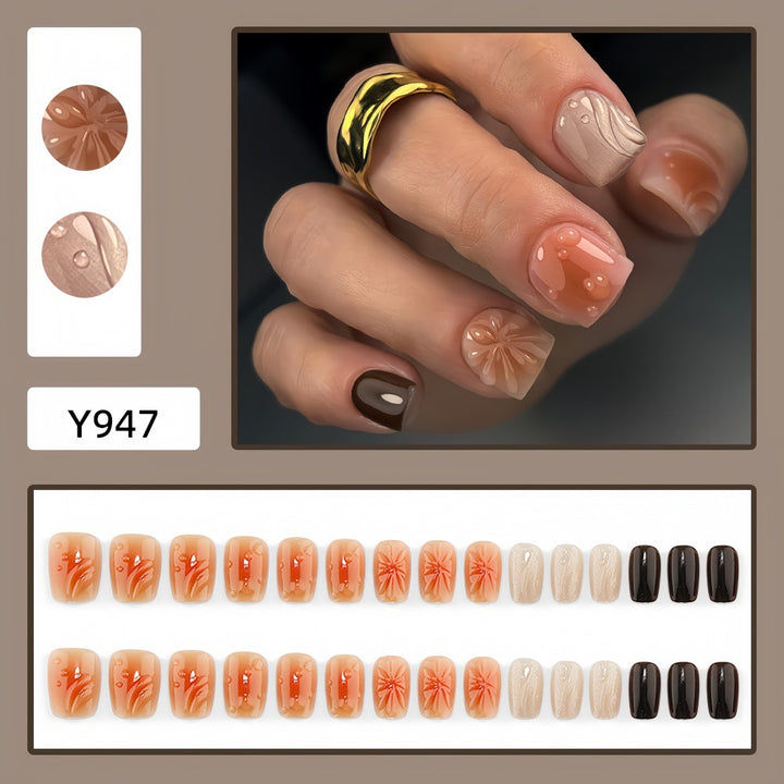 Kunstnail-Set mit Wunderschönem 3D-Blumen-Design Karnz