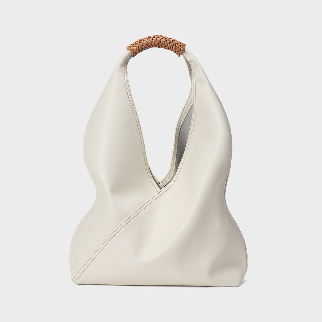 Asymmetrische lässige Hobo-Tasche mit geflochtenem oberen Griff