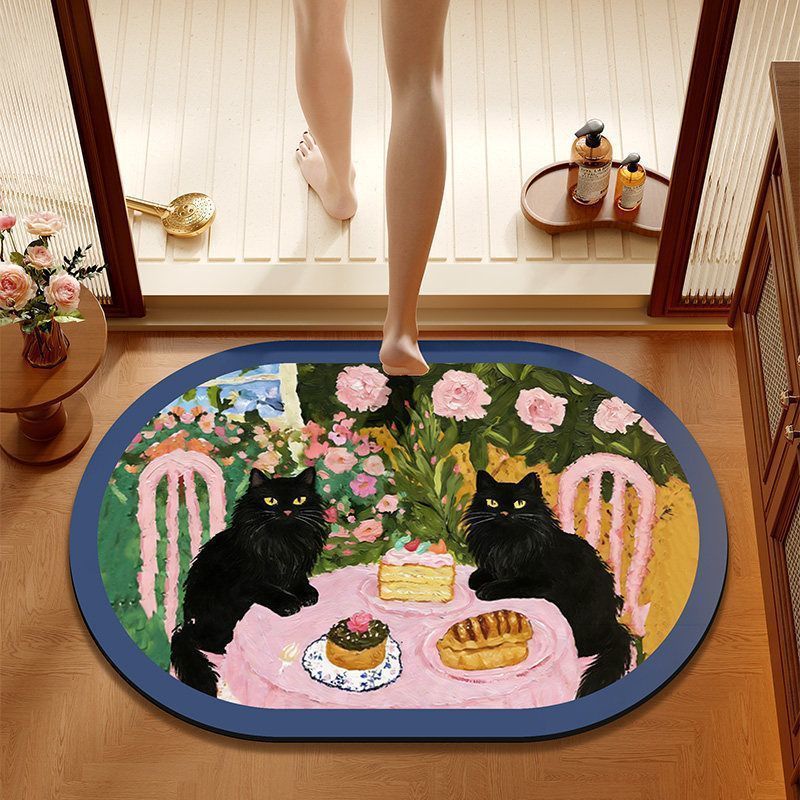 Künstlerischer Katzen-Badevorleger