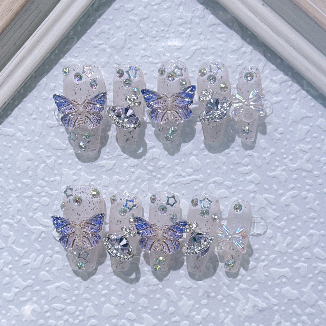Butterfly Design Press-On Nagel Kunst Set