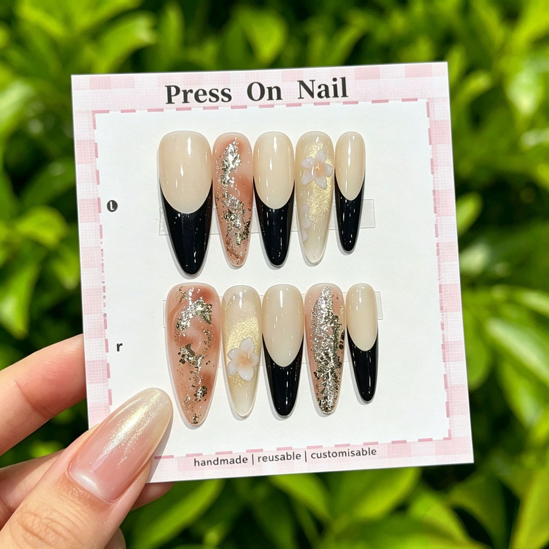 Anpassbare Glitter-Akzent Press-On Nägel