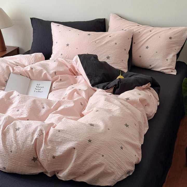 Texturiertes gestreiftes Quilt-Set