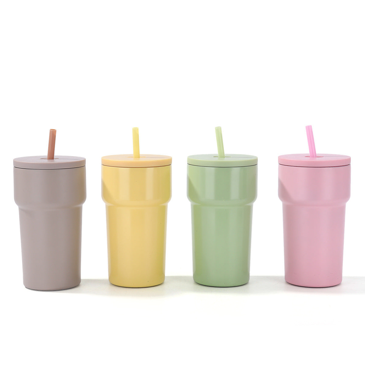 Unisex Isolierter Trinkbecher mit Staubschutzdeckel und Strohhalm Karnz