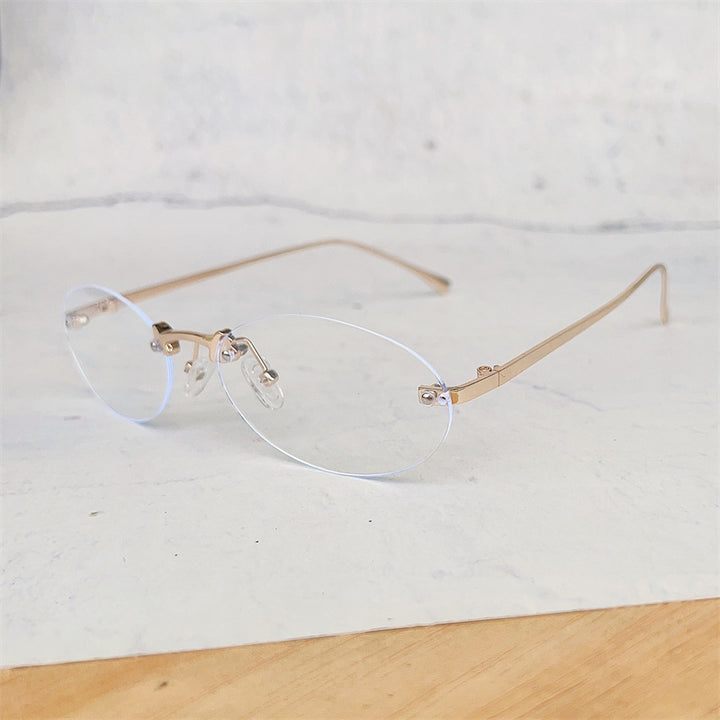 Minimalistische ovale Rahmenbrille Karnz