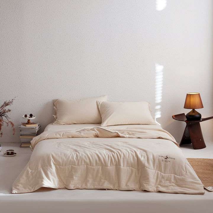 Atmungsaktives Organic Cotton Komforter Set mit verstecktem Verschluss & Kissenbezügen