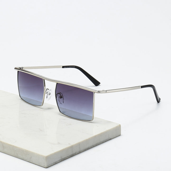 Damen modische Sonnenbrille mit filigranem, rechteckigem Rahmen Karnz