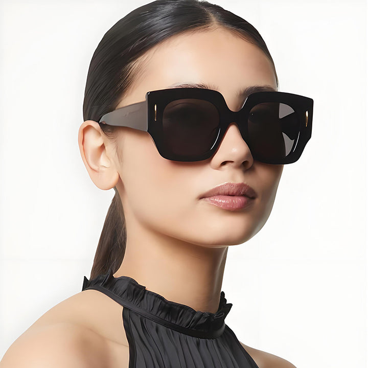 Damen Geometrische Oversized Sonnenbrille mit luxuriösem Akzent Karnz