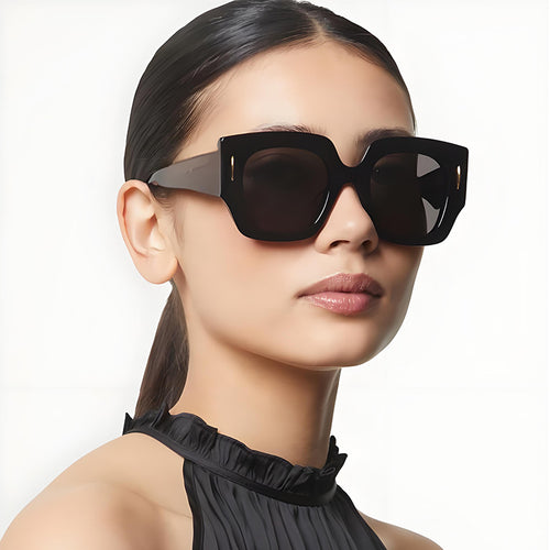 Damen Geometrische Oversized Sonnenbrille mit luxuriösem Akzent Karnz