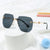 Damen stilvolle Oversized-Sonnenbrille mit facettiertem Rahmen Karnz