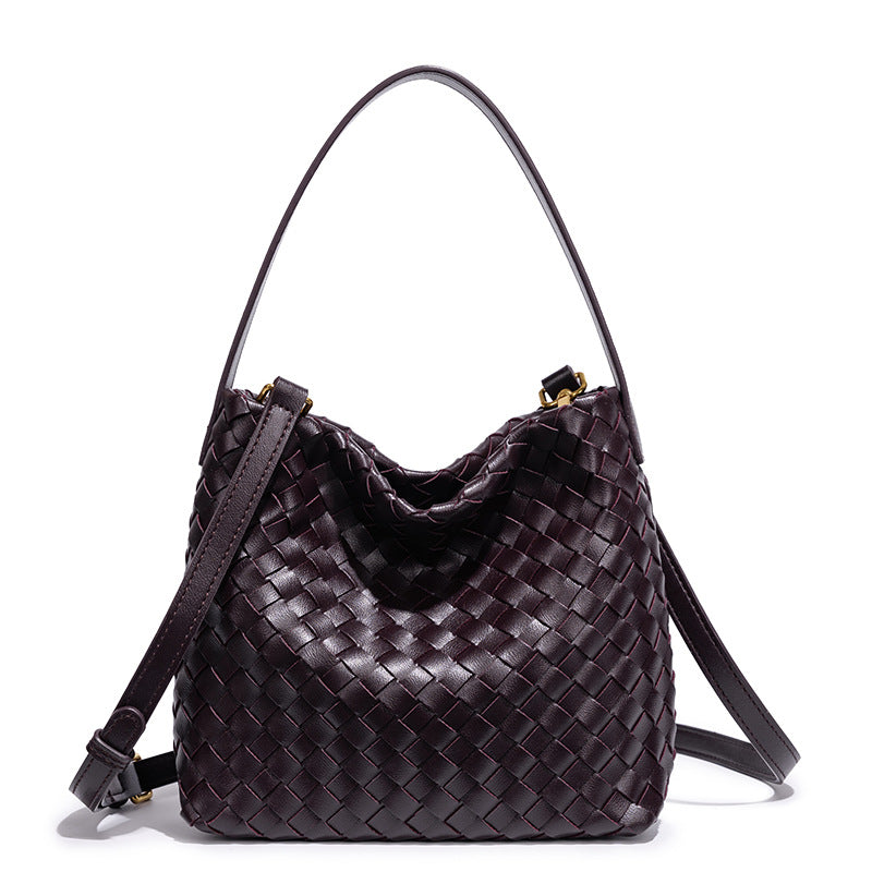 Elegante Geflochtene Leder Schultertasche Karnz