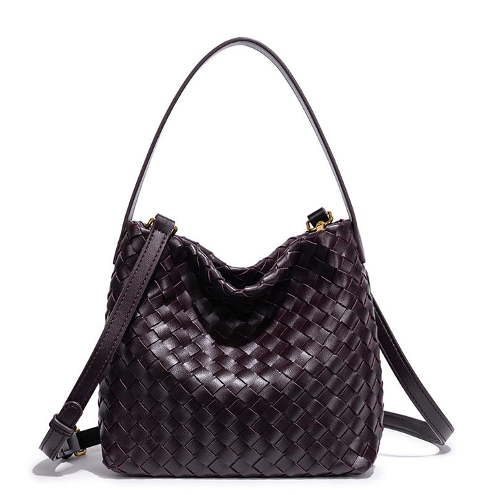 Elegante Geflochtene Leder Schultertasche Karnz