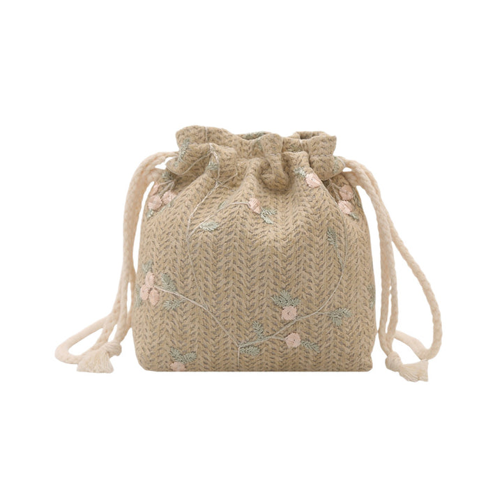 Bestickte Kordelzug Mini-Handtasche