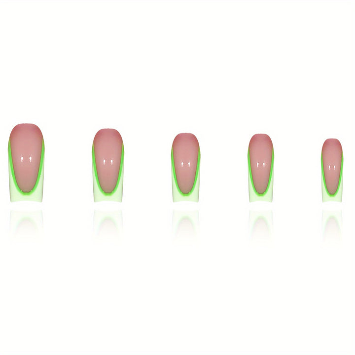 Neon French Tip Press-On Nägel Karnz
