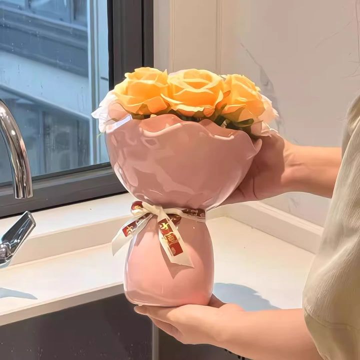 Dekorative blumenförmige Vase für Wohnkultur