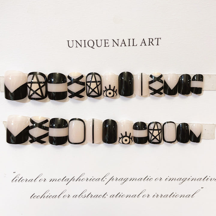 Künstlerisches Abstract Press-On Nagelset