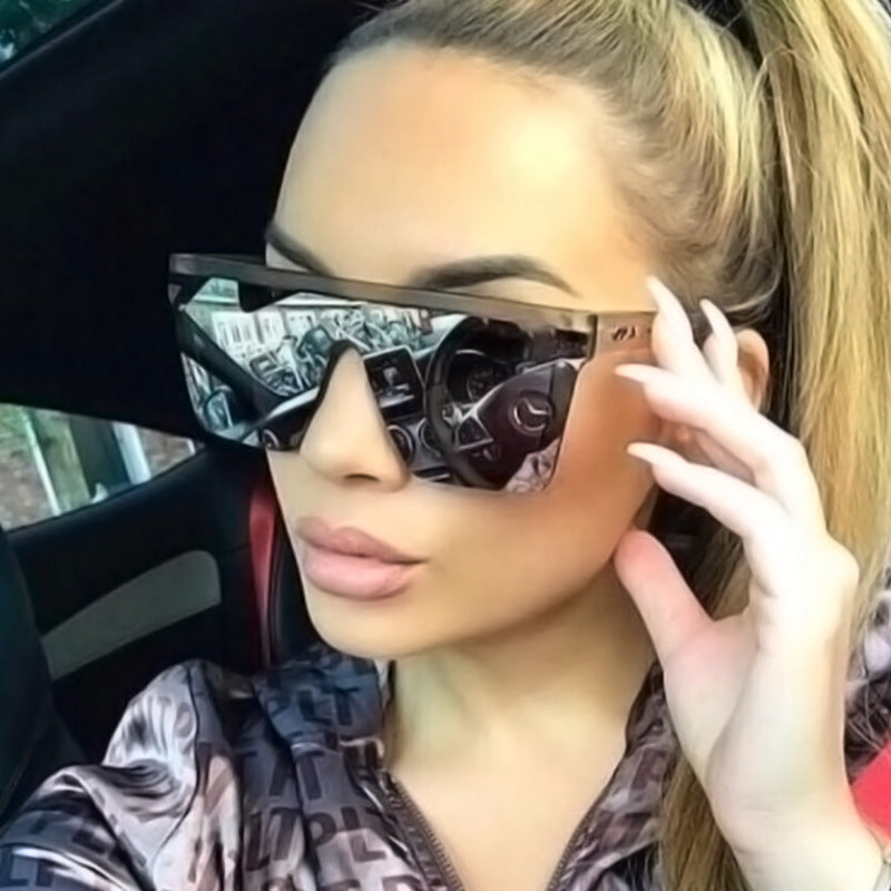 Damen modische visuelle Sonnenbrille mit breitem Rahmen Karnz