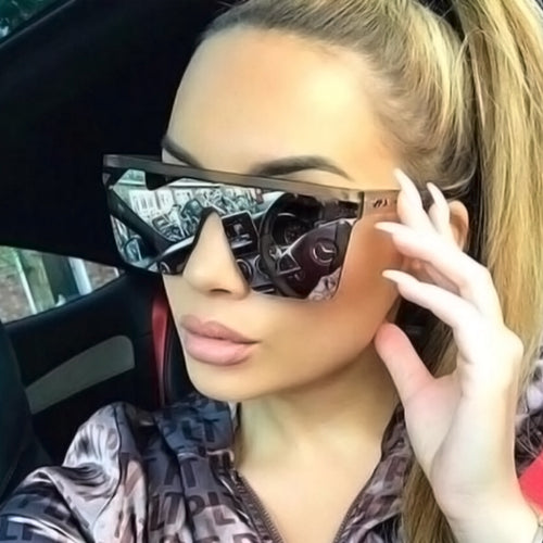 Damen modische visuelle Sonnenbrille mit breitem Rahmen Karnz