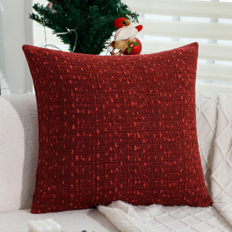 Quadratischer Kissenbezug Karnz aus strukturiertem Tweed‑Bouclé mit gewebtem Karomuster