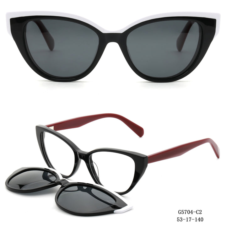 Damen Cat-Eye Sonnenbrille mit abnehmbaren Gläsern Karnz