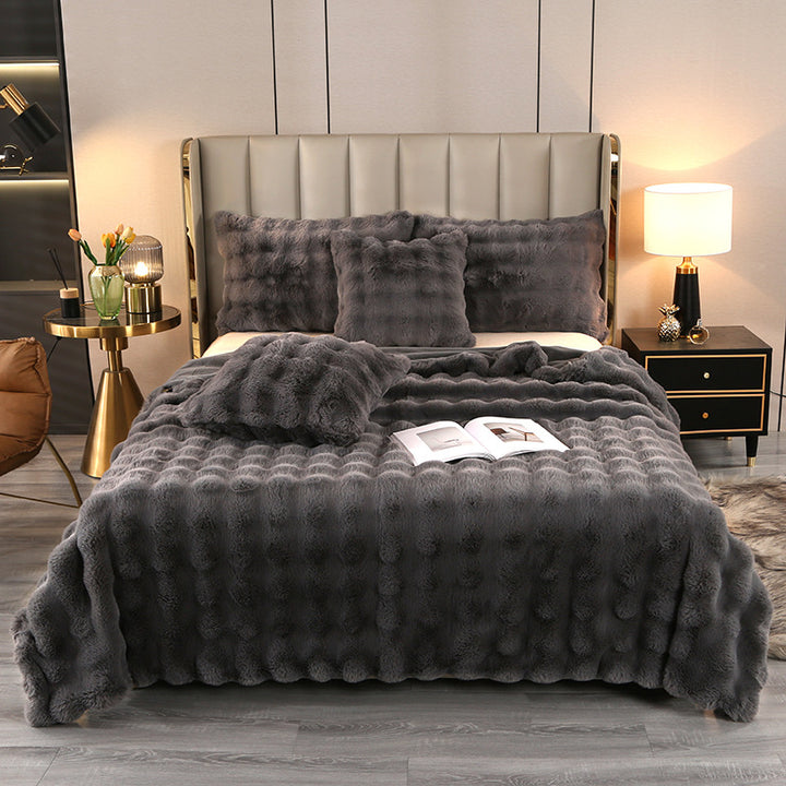 Luxuriöse Fuzzy Kunstfell-Decke