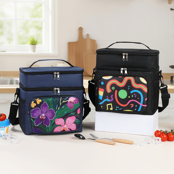 Isolierte Blumenmuster-Lunch-Kühltasche Karnz