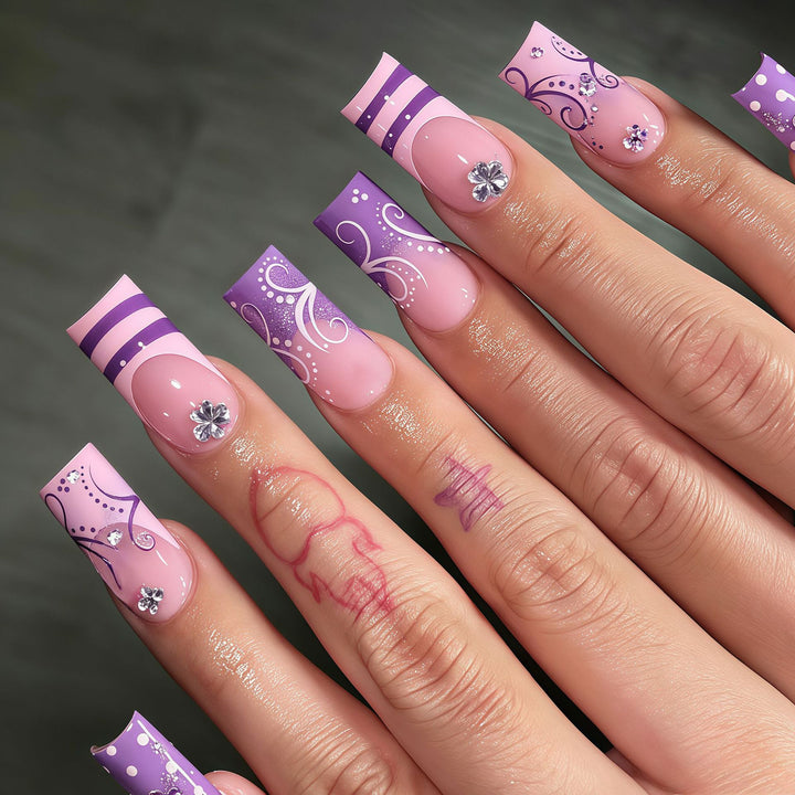 Dekorative Lange Acryl-Nagelkunstspitzen Karnz