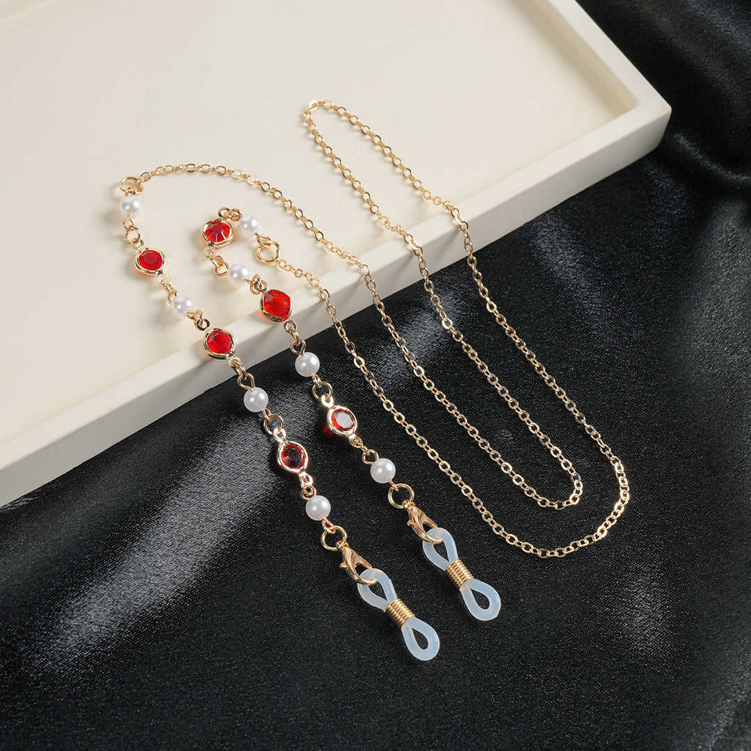 Elegante Edelstein Sonnenbrillen Kette Karnz