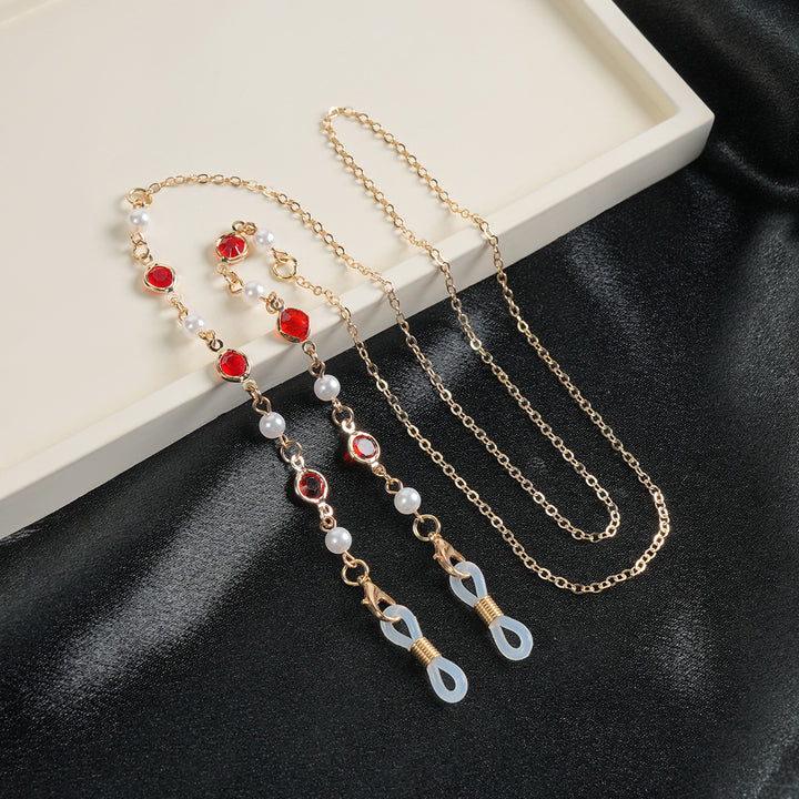 Elegante Edelstein Sonnenbrillen Kette Karnz