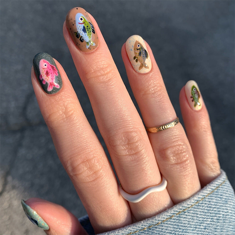 Kreatives Press-On Nagelkunst-Set mit einzigartigen Insekten-Designs Karnz
